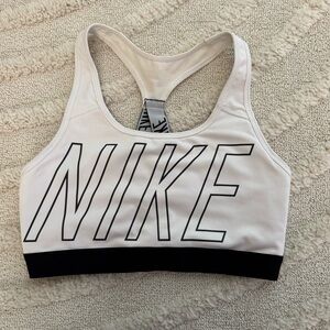 Nike Dri-Fit Sports Bra Nike Logo White Racerback Size Medium